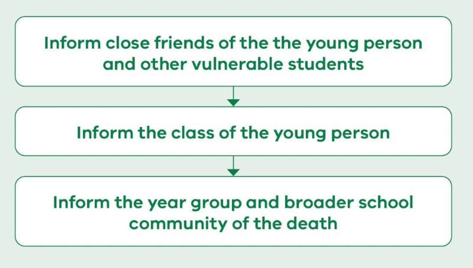 Visual representation of how the coordination of communication to students should be structured