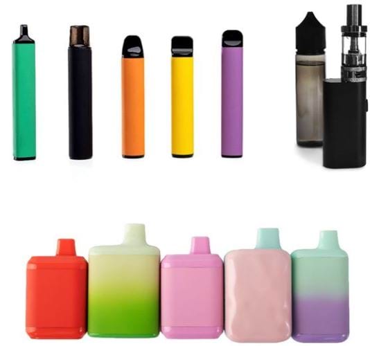 Examples of different types of e-cigarettes